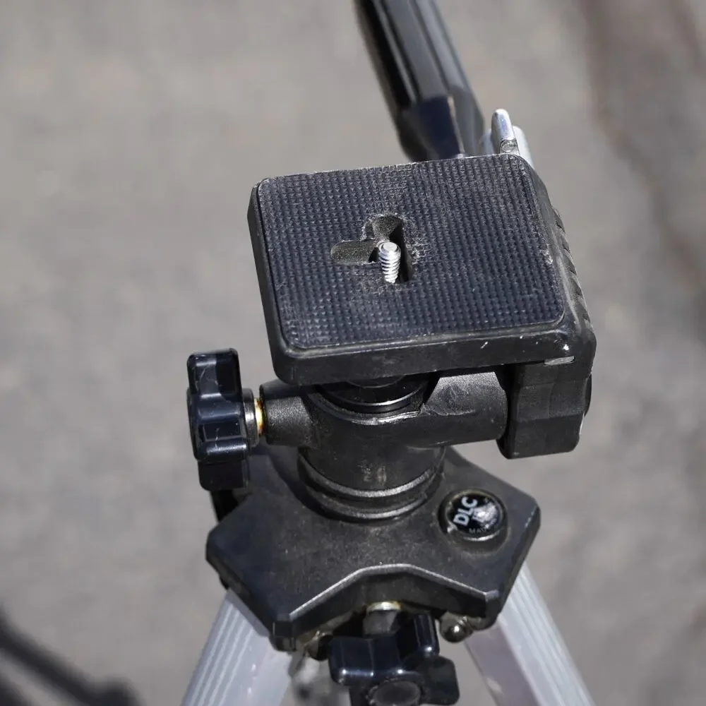 Metal Camera Tripod Aluminum Adjustable Height Stand Silver Black